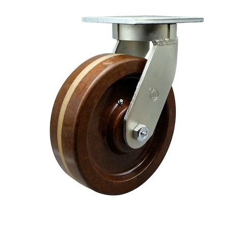 Service Caster 12'' Extra Heavy Duty High Temp Phenolic Wheel Swivel Top Plate Caster CRAN-SCC-KP92S1230-PHRHT